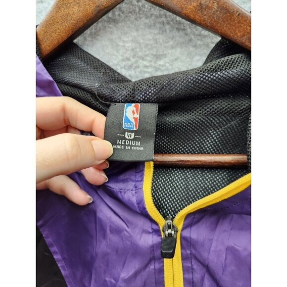 Vintage Los Angeles Lakers NBA Windbreaker Jacket Medium Black & Purple - Picture 3 of 5